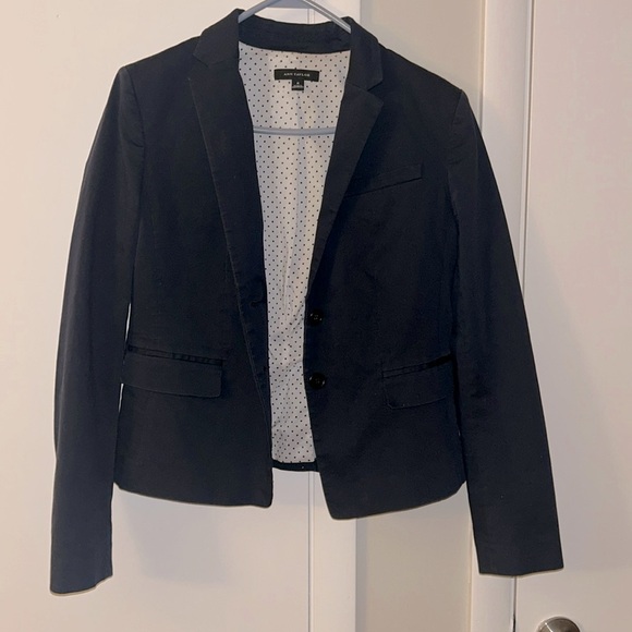 Ann Taylor Jackets & Blazers - Ann Taylor padded shoulder navy two button blazer size 8